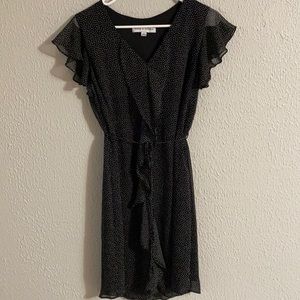 Black polka dot dress